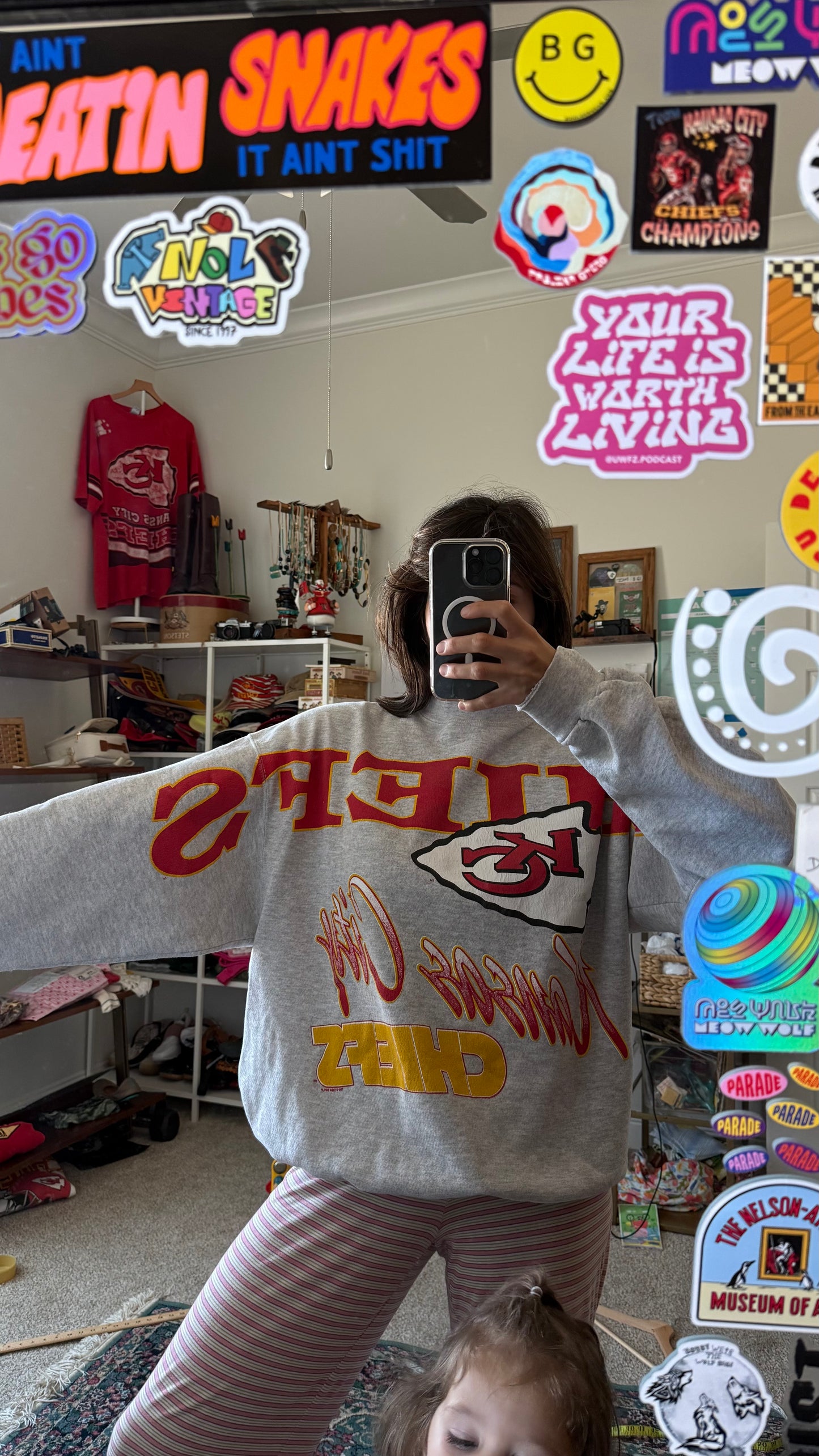 90’s AOP CREWNECK (XL)