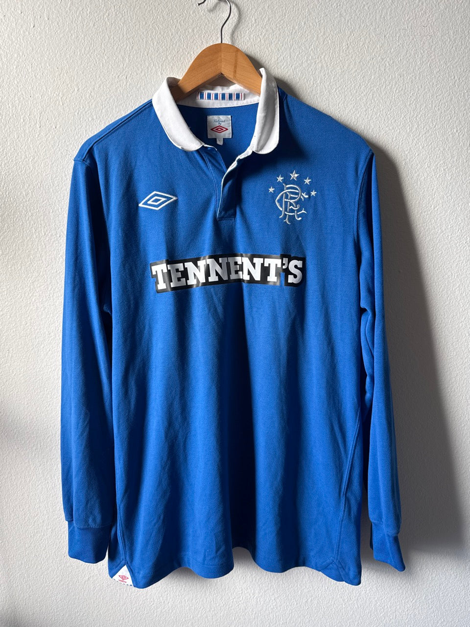 2010 Glasgow Rangers Umbro home football long sleeve shirt soccer jersey 
Size L