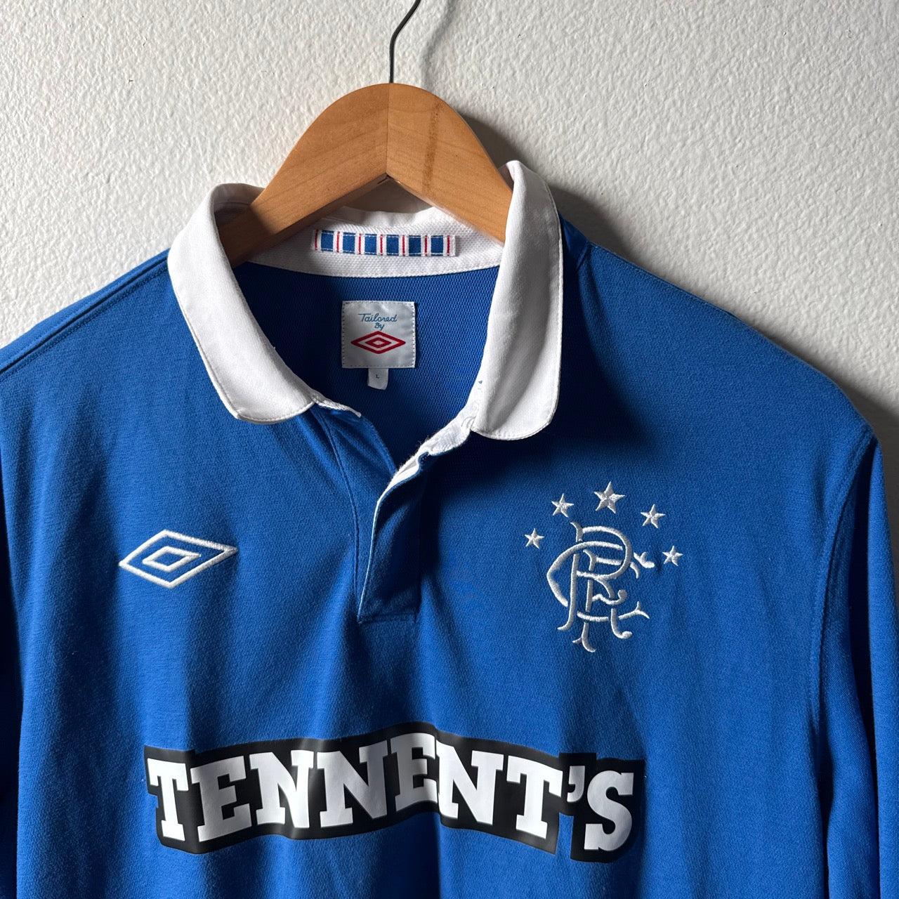 2010 Glasgow Rangers Umbro home football long sleeve shirt soccer jersey 
Size L