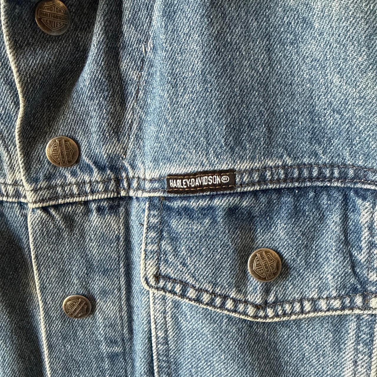 Vintage Harley Davidson denim vest 
Size S