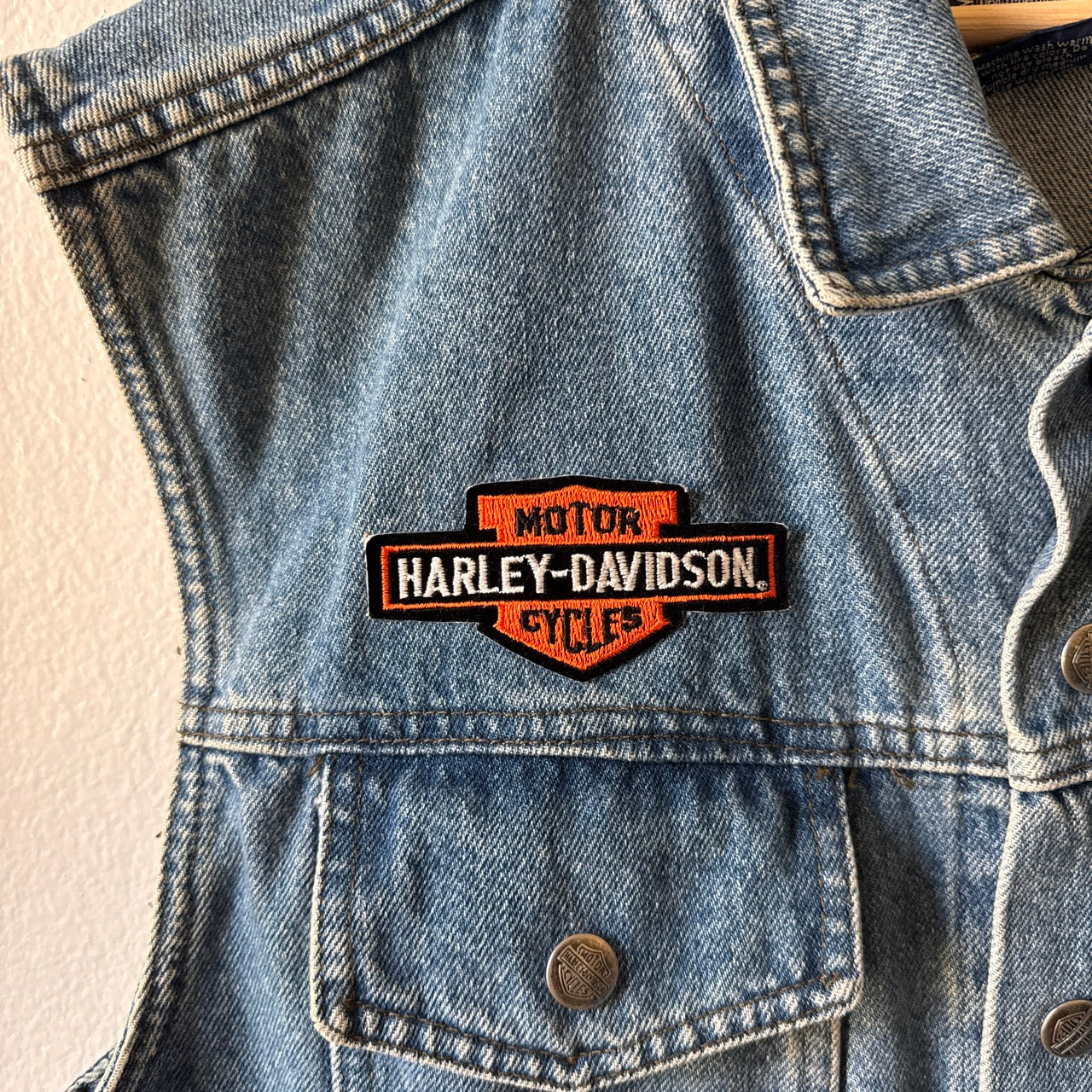 Vintage Harley Davidson denim vest 
Size S