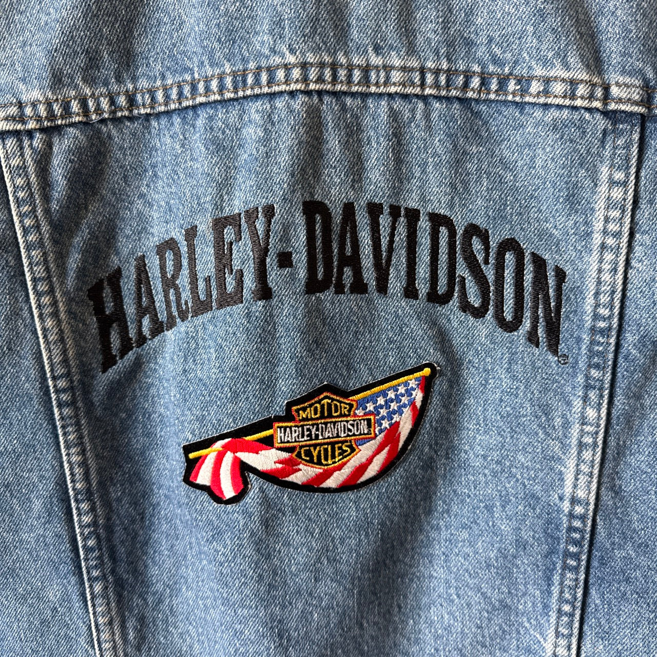 Vintage Harley Davidson denim vest 
Size S